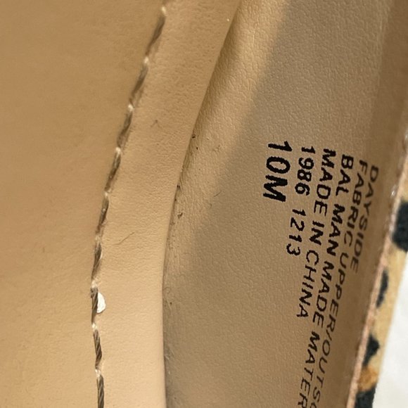 Nine West "Dayside" Leopard Fabric Comfortable Slip on peep toe Wedges 10 - Picture 4 of 13